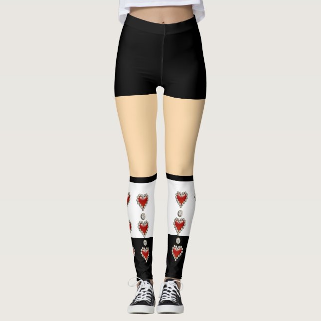 Leggings Partie de thème de costume de coeurs de reine (Devant)