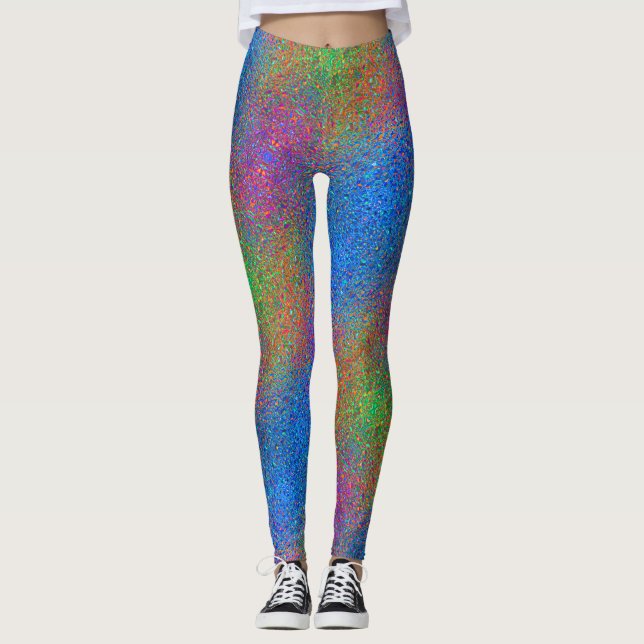 Leggings parties scintillant arc en ciel (Devant)