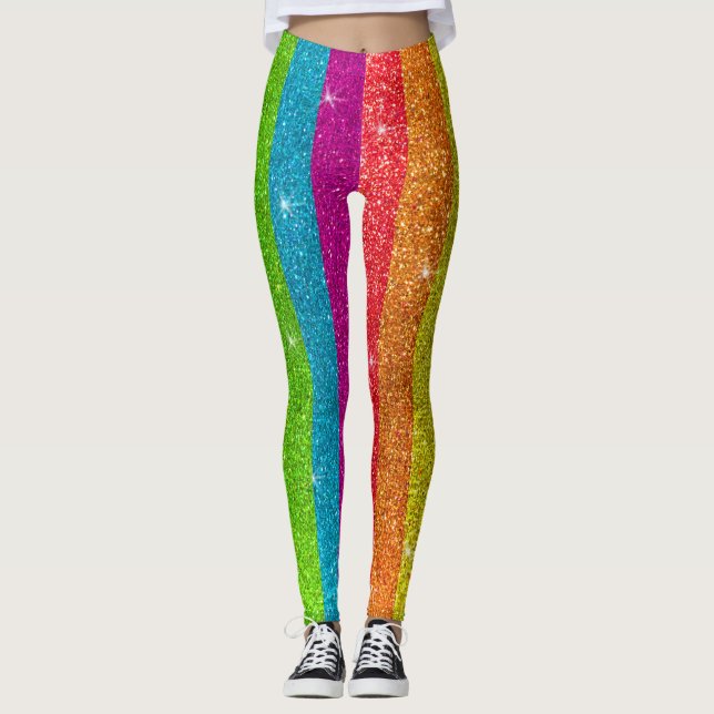 Leggings Parties scintillant Arc-en-ciel drapeau mariage Ga (Devant)