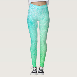 Leggings Parties scintillant Blue Green Ombre