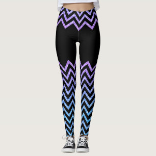 Leggings Parties scintillant Chevron noir et coloré Texture