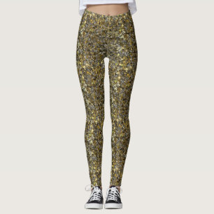 Leggings Parties scintillant d'argent et d'or