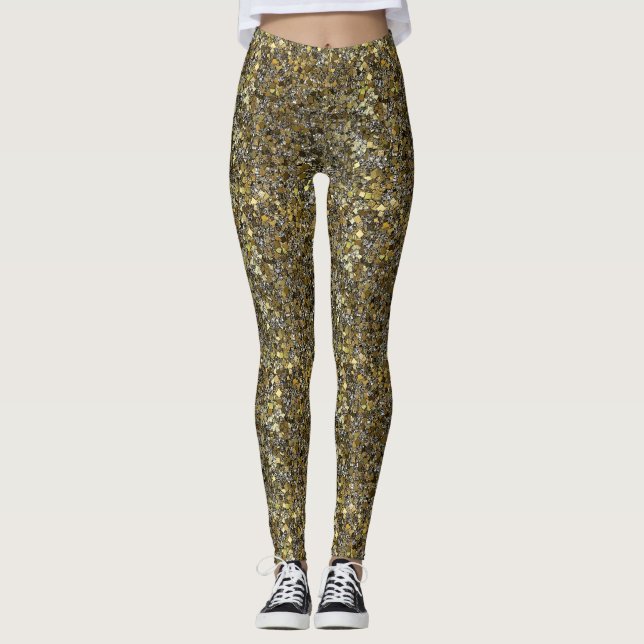 Leggings Parties scintillant d'argent et d'or (Devant)