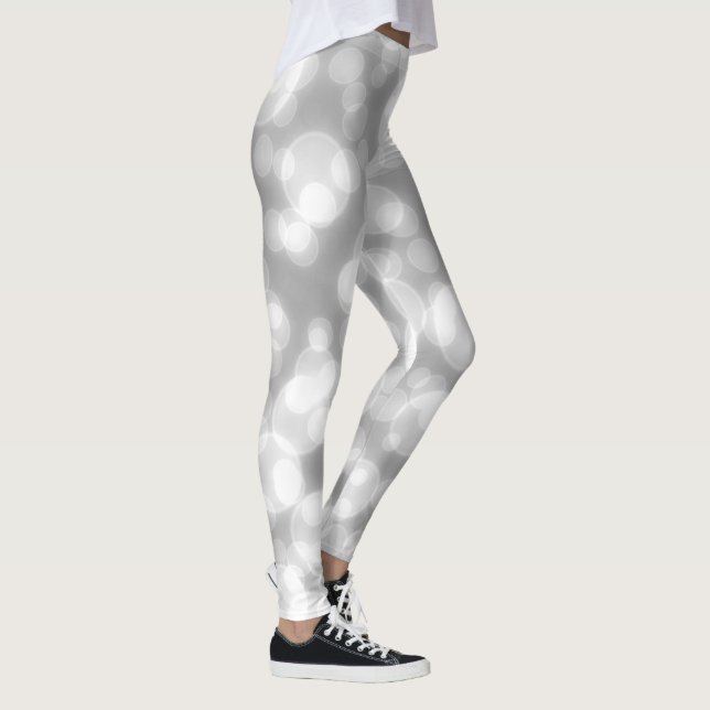 Leggings Parties scintillant d'argent Faux Foil Bokeh (Droite)