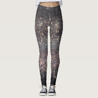 Leggings Parties scintillant d'argent : Noir Bokeh Noël