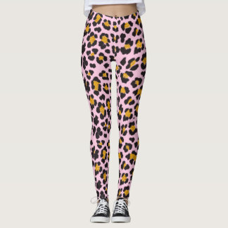 Leggings Parties scintillant d'or au léopard rose de Cute P