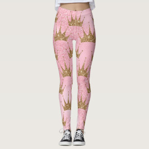 Leggings Parties scintillant D'Or Couronnes Avec Un Arrière