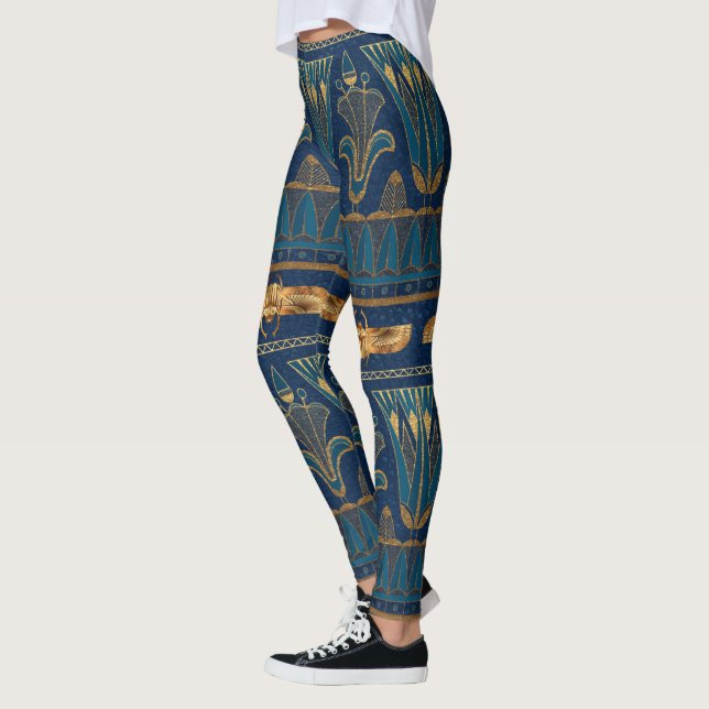 Leggings Parties scintillant d'or des hiéroglyphes égyptien (Gauche)