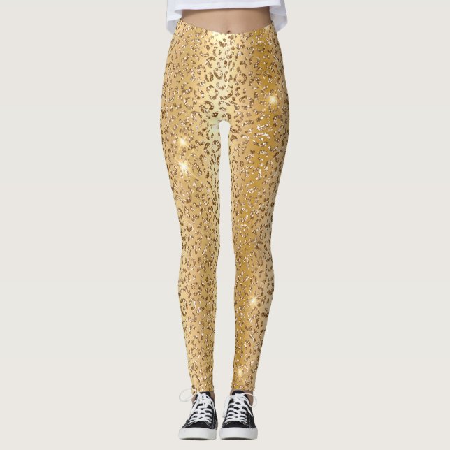 Leggings Parties scintillant d'or stylish Motif de taches d (Devant)