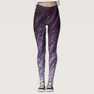 Leggings Parties scintillant Eggplant Purple to Lavender Om
