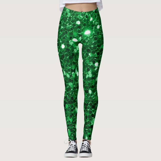 Leggings Parties scintillant Emerald Mermaid (Devant)