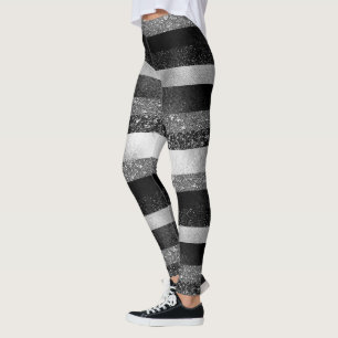Leggings Parties scintillant en noir et argent