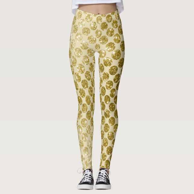 Leggings Parties scintillant en or glam (Devant)