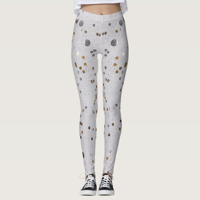 Leggings Parties scintillant en verre étincelante en marbre (Devant)