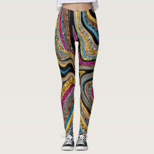 Leggings Parties scintillant en verre étincelante en marbre