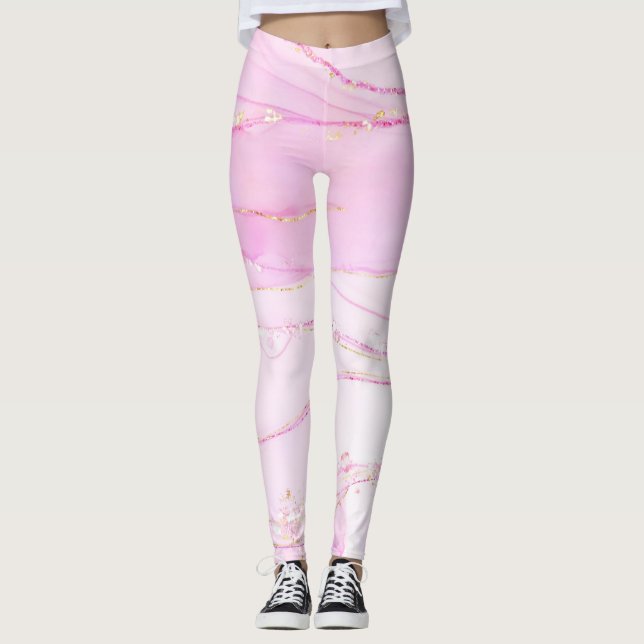 Leggings Parties scintillant en verre étincelante en marbre (Devant)