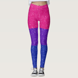 Leggings Parties scintillant Faux Bisexual Pride Arrière - 
