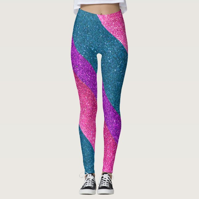 Leggings Parties scintillant Gay pride du drapeau bisexuel  (Devant)