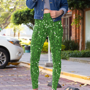 Leggings Parties scintillant Glam Verte Flamme St. Patrick'