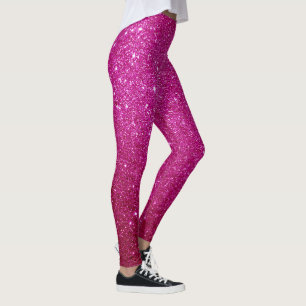 Leggings Parties scintillant magenta rose pâle personnalis