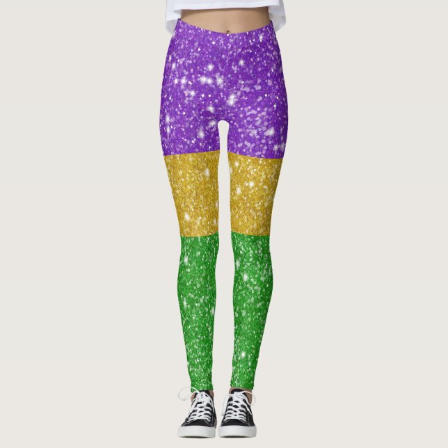 Leggings Parties scintillant Mardi Gras Carnaval en bande c (Devant)
