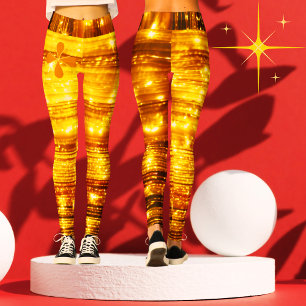 Leggings Parties scintillant moderne brillante or chic femm