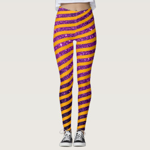 Leggings Parties scintillant mûre d'Halloween orange viole