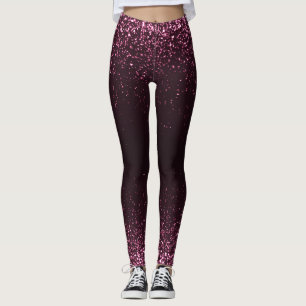 Leggings Parties scintillant noire rose Étincelante Fille
