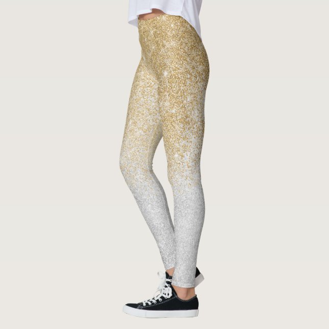 Leggings Parties scintillant or et argent Ombre design de l (Gauche)