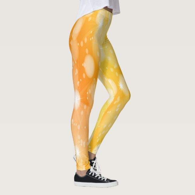 Leggings Parties scintillant Orange Yellow Faux Sparkle (Droite)