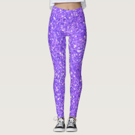 Leggings Parties scintillant pétillante violette motif legg