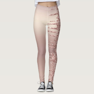 Leggings Parties scintillant rose à étincelles - Texte/ N