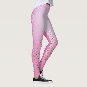 Leggings Parties scintillant rose Cheetah Imprimer