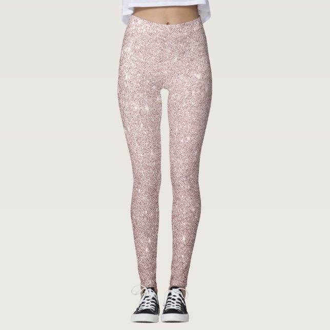Leggings parties scintillant rose en or (Devant)