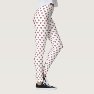 Leggings Parties scintillant Rose Gold Coeurs Arrière - pla