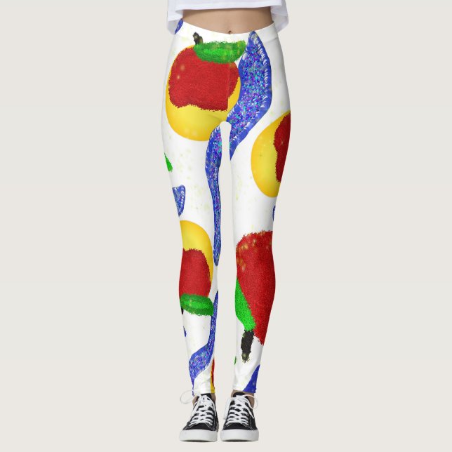 Leggings Parties scintillant Rosh Hashanah shofar pommes et (Devant)