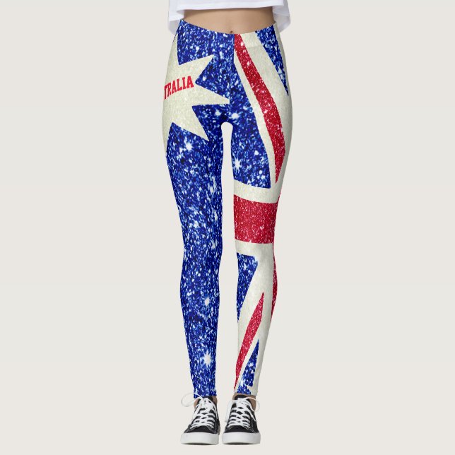 Leggings Parties scintillant rouge blanc et bleu, Australie (Devant)