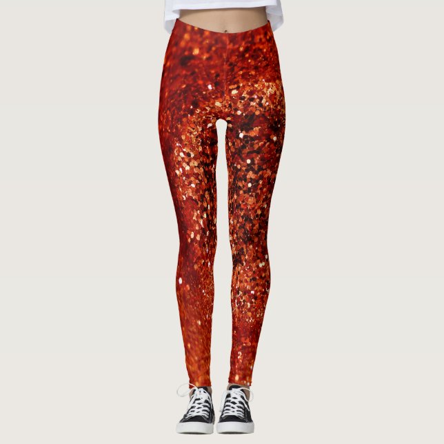 Leggings Parties scintillant rouges (Devant)