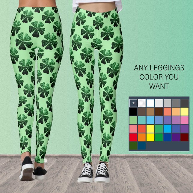Leggings Parties scintillant vert foncé brillant Shamrock C (Créateur téléchargé)