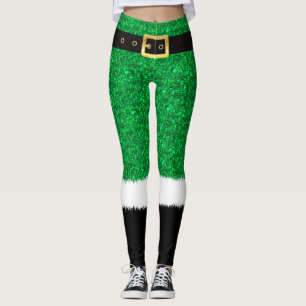 Leggings Parties scintillant verte, paillettes étincelantes