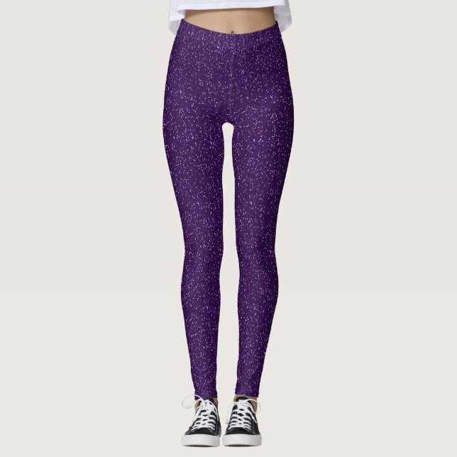 Leggings Parties scintillantes mauve-foncé de Faux (Devant)