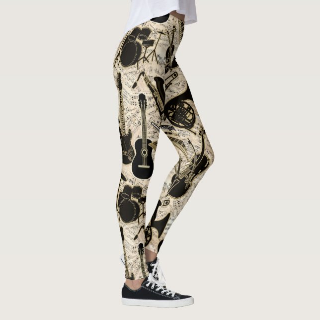 Leggings Partition et instruments Black/Gold ID481 (Droite)