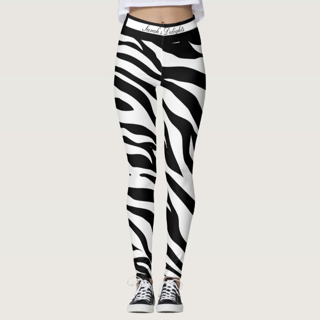 Leggings Partout dans Zebra imprimer des légumineuses.  (Devant)