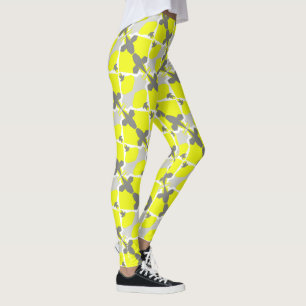 Leggings Pastel concentré Gris Jaune Jambes d'Art Abstrait