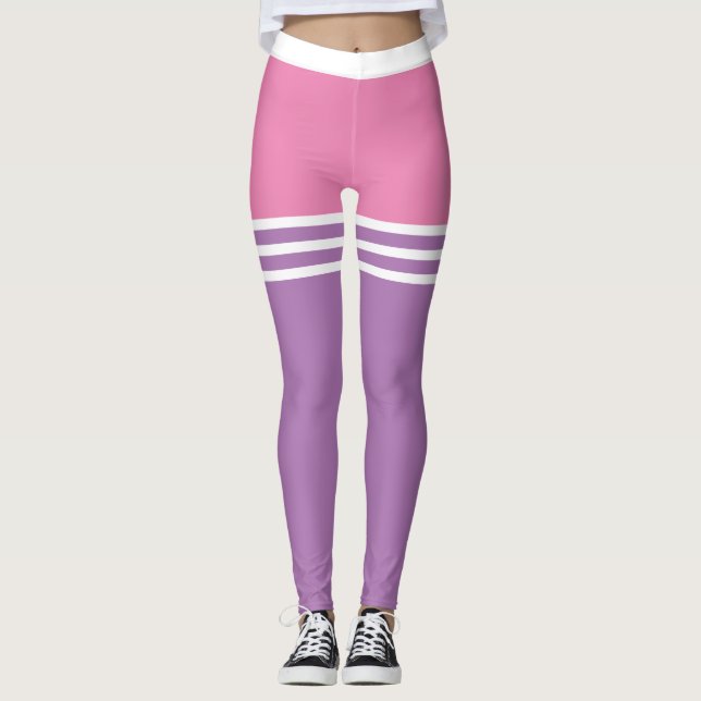 Leggings Pastel | Couleurs en gras mélangés avec des bandes (Devant)