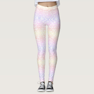 Leggings Pastel Kawaii Leopard Poster de animal arc-en-ciel