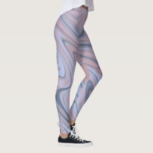 Leggings Pastel Marble Liquid Motif bleu rose