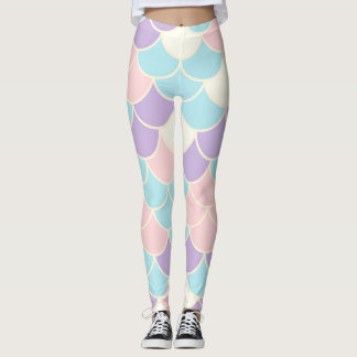 Leggings Pastel Mermaid Scales Seamless Pattern