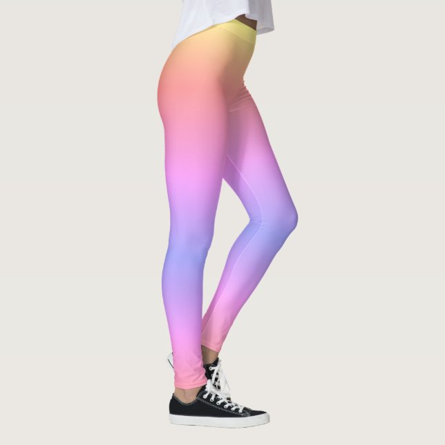 Leggings Pastel Ombré Arc-en-ciel rose jaune violet (Droite)