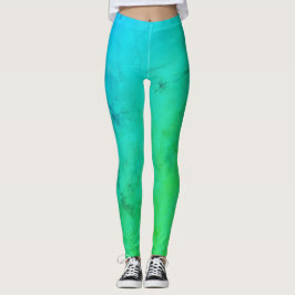 Leggings Pastel Pale Turquoise Abstraits nuages d'art